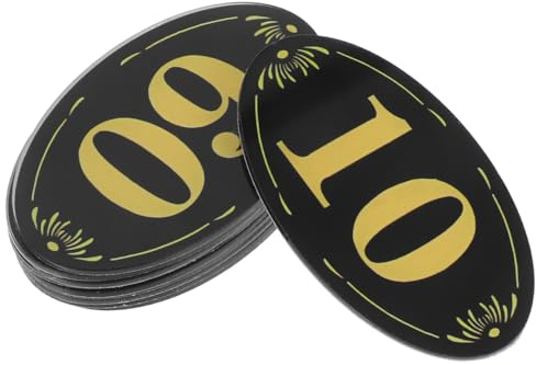 HOMSFOU Adesivi Numerici Autoaderenti Per Armadietti E Porte Interne 10 Pezzi Targhette Numero Organizzazione Ufficio Camera Hotel 3.11X1.93 Pollici