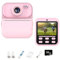 Children's Polaroid Camera, Thermal Print Camera, Kids Gift Front & Rear Dual Shot Play Cameras, 2.4-inch IPS Screen/48 Mega Pixel/16x Digital Zoom (Pink)