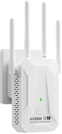 Uxsjakjsd Repetidor Inalámbrico WiFi6 de 3000 Mbps, Banda Dual, 2,4 GHz y 5 GHz, Amplificador de Señal WiFi 6, Enchufe Europeo.