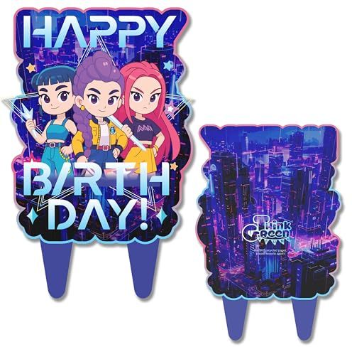 Kpop Anime Cake Topper Kids Girls Birthday Party Decor