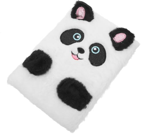 MOLUCKFU Cuaderno de Dibujos Animados Panda Bloc de Notas de Peluche Pequeño para Niñas Libro de Bolsillo Colorido Útiles para Estudiantes Diario Creativo y Álbum de Recuerdos