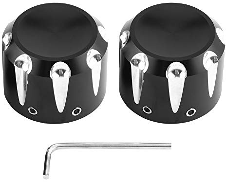 2 st motorcykel framaxel mutterlock, motorcykel svart CNC aluminium framaxel skalle mutter bult skydd lock för 2007-2018 (svart)