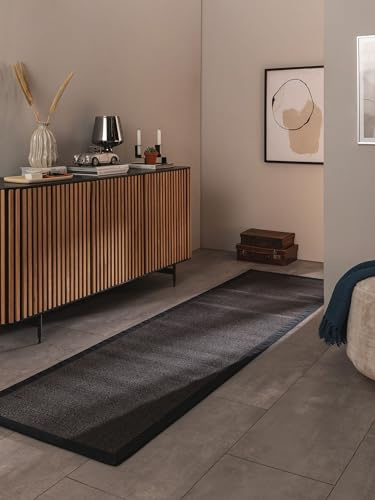 benuta Nest Sisal Naturfaser Teppich Sana - Schwarz 70x240 cm - Robuster Teppich für Esszimmer & Wohnzimmer - 100% Sisal Naturfaser - Zeitloses Design