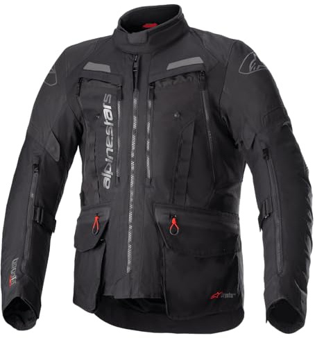 Alpinestars Andes V3 Drystar Jacket Dark Grey/Black/Bright Red Abbigliamento da Moto, Nero, S-L Uomo