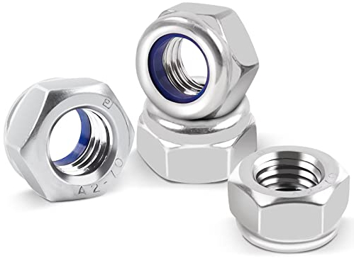 25Pcs M3 Nuts Nylock, Leryati Lock Nuts M3 Stainless Steel Hex A2 V2A Self Locking Nut, DIN985 Nylon Insert Kits Thread Nut Nyloc Hexagon nutstones
