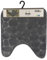 LiKeKa® WC-Vorleger mit Ausschnitt, Weicher Badezimmerteppich rutschfest& Maschinenwaschbar, Badteppich mit Memory Foam&Mikrofaser aus Polyester, Badvorleger 45x50 cm für die Toilette (Dark Grey)