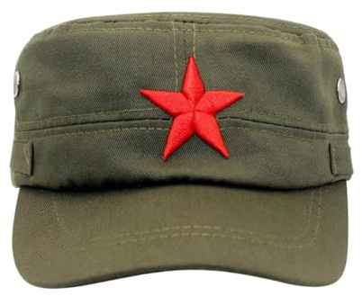 Gorra de béisbol con la Gorra del ejército de la Estrella roja Hombres Vintage Plano Top Cool Sombrero