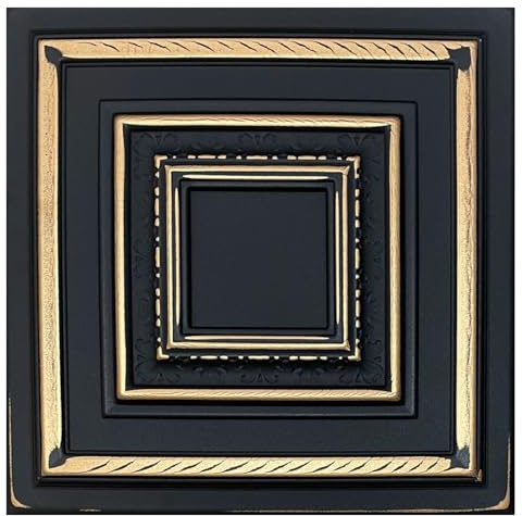 Panneaux 3D, panneaux en polystyrène, panneaux de plafond rétro, panneaux muraux 3D, décorations, plafonds, revêtement mural vintage, 3 mm d'épaisseur, 50 x 50 cm, 10 m² - 40 pièces (86-ZL-123)