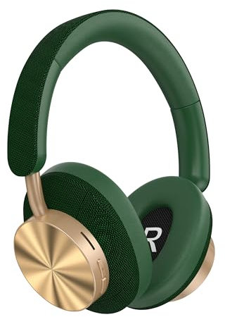 TEISCHE Auriculares inalámbricos de Bluetooth 5.3 Cascos supraaurales Wireless Over Ear Auriculares Bluetooth de Diadema con cancelación de Ruido Sonido estéreo Bass Potente duración 40H Verde