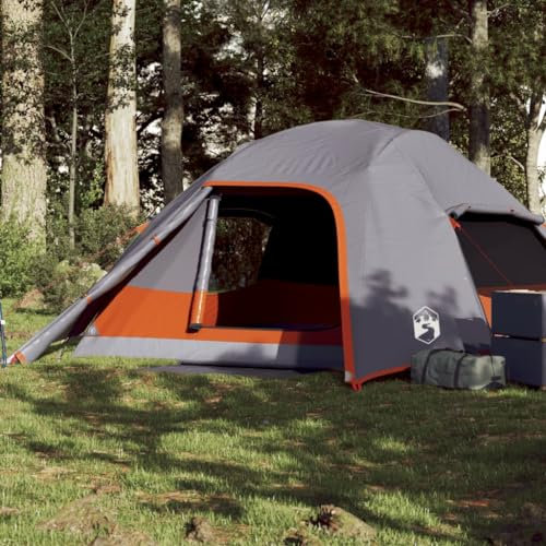 Homgoday Tienda de campaña de cúpula para 4 personas, tienda de campaña familiar, trekking, tienda de campaña para jardín, con cubierta extraíble, impermeable, para camping, viajes, trekking, gris y