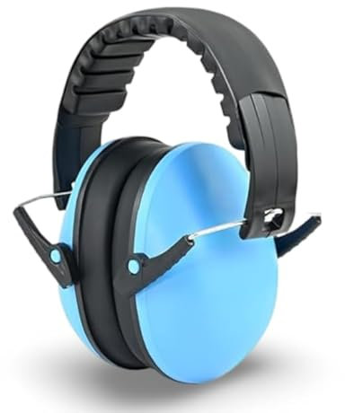 FATASH Kids Noise Cancelling Ear Muffs | Adjustable Noise Reduction up to 26dB Hearing Protection Headband | Soft Soundproof Autism Headphones | Safety Earmuffs for Travel, Festivals (Ages 2-14) Blue