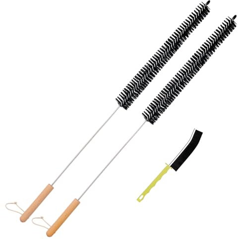 2 Pack Refrigerator Coil Cleaning Brush - 30 Inch Long Handle Dryer Lint Brush Vent Cleaner for Household Use, Duct Remover, Crevice Cleaning Brush, Washing Machine Cleaning Tools
