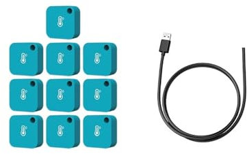 Sweet taize Termohigrómetro con Sensor de Temperatura WiFi, termómetro inalámbrico Bluetooth, higrómetro, aplicación de Alerta de Control Remoto para refrigerador (WIFI-Gateway-10)