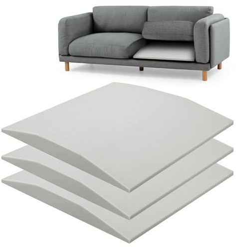 Set med 3 skumkuddar för soffa 50x50x5 cm | Skumstrykjärn med hög densitet och fasthet för fyllning av soffor, stolar, expanderade fåtöljer i polyuretan, 50 x 50 cm (3)
