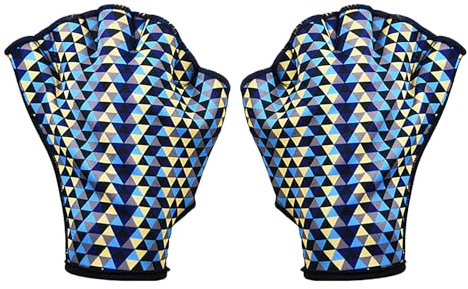 Schwimmhandschuhe für Herren und Damen, Erwachsene, Aqua-Fitness-Handschuhe, offenes Wasser, Sport, Training, Paddel, Anfänger, Übung, Internet, Surfen, Schnorcheln, Schwimmhandschuhe (Blau, L)