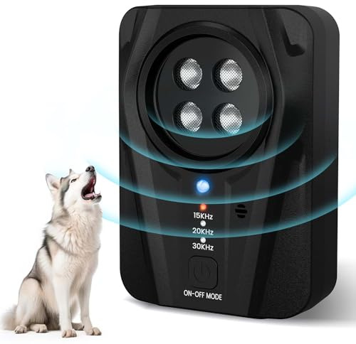 Ultrasuoni per Cani,3 Modes Antiabbaio Per Cani,Auto Dissuasore Per Cani,Fischietto Ultrasuoni Per Cani,Collare Antiabbaio,Ultrasuoni Deterrente Anti-Abbaio per Cani Antiabbaio, Interni ed Esterni