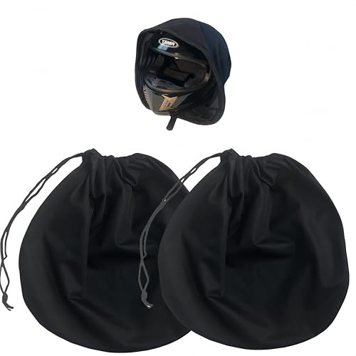 HJYDGJ 2 bolsas para casco de moto con cordón negro, para motocicleta, equitación, bicicleta, esquí, baloncesto, fitness, al aire libre