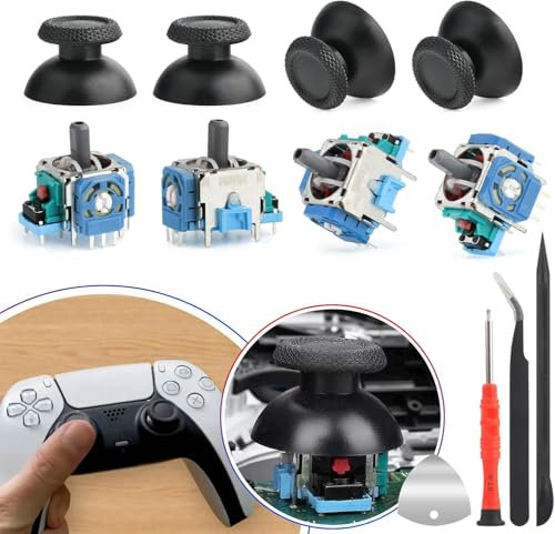 4 Pièces Joystick pour Manette PS5, Remplacement Analogique 3D Module Potentiomètre, Joysticks pour Sony PS5, Thumbstick Manette Accessoires