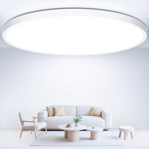 Swoieltr Lampara de Techo 40cm, 6500K Luz Blanco Frío Plafón LED Techo 36W 4000LM Ultrafino Talla Grande Plafon LED Cocina IP44 Impermeable Redondo Plafón para Dormitorio, Salon, Comedor, Habitacion