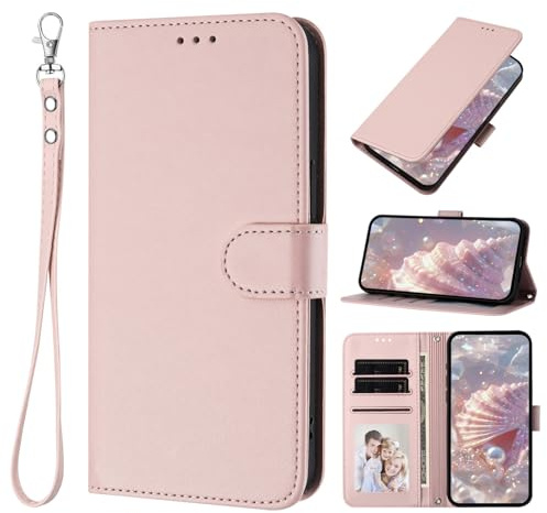 XINQCASE per iPhone 14 / iPhone 13, Custodia a Portafoglio in Pelle PU [Tracolla Staccabile], Flip Libro Custodia Cover per iPhone 14 / iPhone 13, Rosa