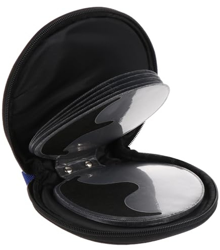 MOBUTOFU Custodia Porta CD per Auto in Pelle Blu, Organizer Portadischi Capacità 20 Cd, Borsa Portatile Corda Sospesa per Viaggio e Scaffale Salvaspazio