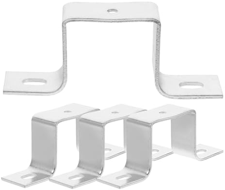 JECOMPRIS Support en U Métallique Inoxydable M5 pour Rail Plat – Lot de 4 Pièces – Fixation Compatible Disjoncteur – Support de Serrage Robuste pour Câblage Industriel et Installation