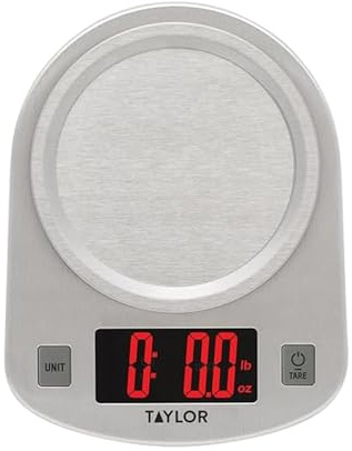 Taylor Digital Kitchen Scale, 11 pound capacity, Steel