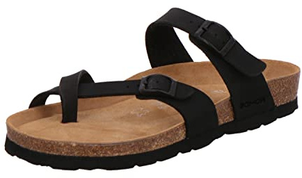 Rohde Damen Zehentrenner Pantolette Alba 5594, Größe:37 EU, Farbe:Schwarz