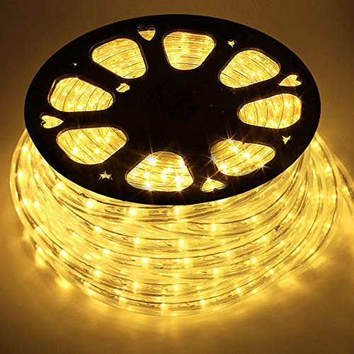 Forever Speed 50M Tubo Luminoso LED Flessibile, Impermeabile 1800 LEDs Per Esterni E Interni, Bianco Caldo, Per Natale, Matrimonio, Giardino, Tetto IP65