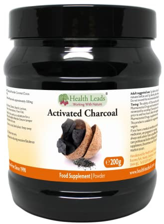 Activated Charcoal Powder 200g (Cocos nucifera), Food Grade, 100% Natural, for Teeth whitening, Toothpaste & More, Made from Coconut Shells, Made in Wales