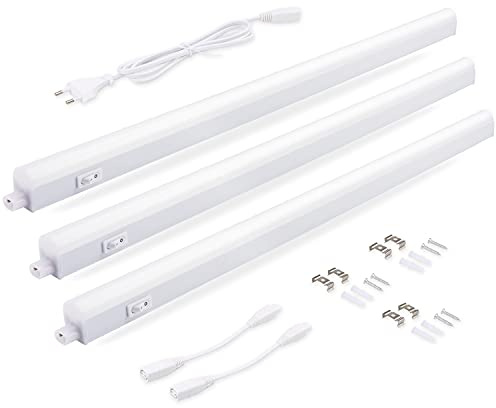 da LIGHT LED inbyggd lampa kök 14 W, 87,5 cm, 1250 lm, 4 000 k, neutral vit, underbyggd ljuslist, kök, skåpbelysning, superljus, vit för kök, skåp, utbyggbar med plug-in system (3 stycken)