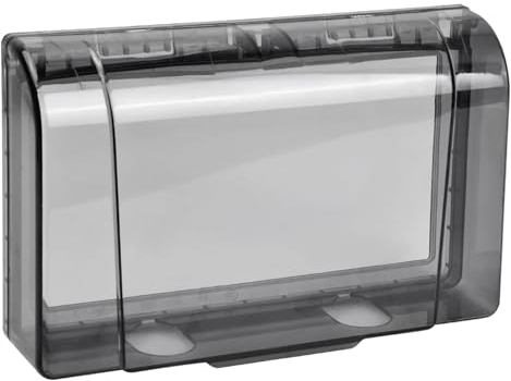 Protector de Enchufes Exterior Tipo 86: Cubierta Impermeable para Caja de Enchufe en Pared, Autoadhesivo Transparente, Ideal para Enchufes en Áreas Húmedas como Baño, Cocina y Dormitorio (doble)