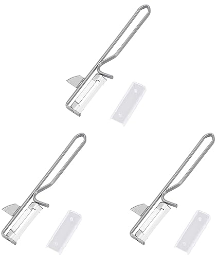 Westmark Pelador universal/pelador pendular con cortador, Hoja de acero inoxidable, Acero revestido/acero inoxidable, Acero, Plateado, 161022E1 (Paquete de 3)