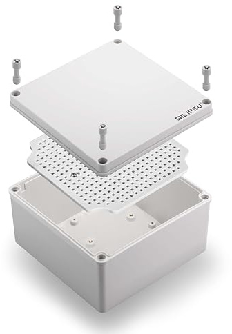 QILIPSU Outdoor Junction Box IP67 Waterproof Project Box ABS Plastic Weatherproof Electrical Enclosure Gray Cover (4.9x4.9x3)