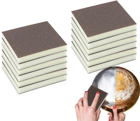 ZOCONE 12Pcs Sanding Sponges, 6 Different Drifts Fine Sanding Block Efficient, Wet Dry Sponge Sandpaper Block, Fine Sand Block Sponge, Reusable and Washable Sanding Blocks for Wood Drywall Metal Polis