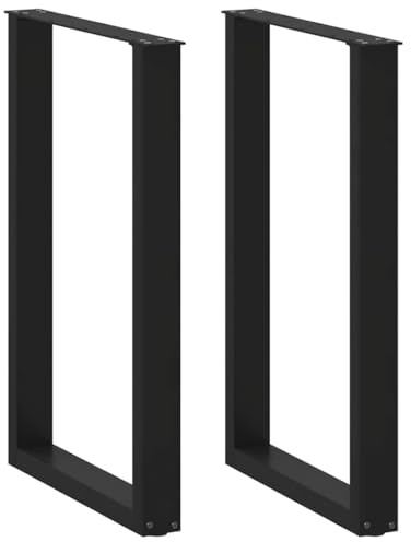 vidaXL Gambe per tavolo da bar a forma di U 2 pz nere 60x(90-91) cm in acciaio