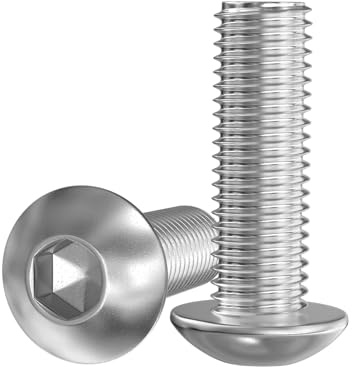 GUEEYUAW 40 Pezzi Viti a Testa Bombata M3 x 30 mm, Vite a Esagono incassato a testa piatta, in acciaio inox 304 A2 V2A, viti a testa tonda