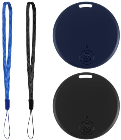 2Pcs Traceur GPS Bluetooth 5.2 Intelligent Multi-Objets–Localisateur Compatible iOS Android pour Clés, Portefeuille, Valise, Bike,Animaux,Enfant –Alarme Sonore, Batterie Longue Durée Bleu et Noir