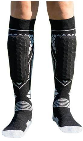 CMRCOYO Merino Wool Soccer Shin Guard syouth soccer socks for Youth Ideal for Low-Top Cross Country Ski Boots ice skates for women (BLACK, L)