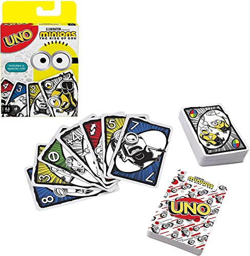 Mattel Games GKD75 UNO Edition zum Minions Film - The Rise of Gru von Illumination, Kartenspiel für Kinder und Familien, Minions 2, Für Kinder ab 7 Jahren, Mit 112 Karten