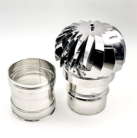 EINSIDE Comignolo girevole attacco femmina, Cappello eolico per camini in acciaio inox AISI 304, ø 130 mm
