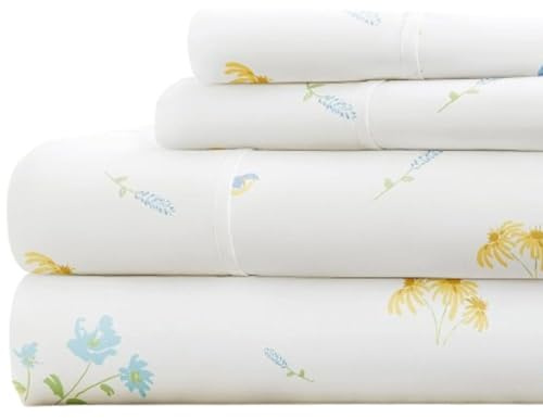 Linen Market 4 Piece Queen Bedding Sheet Set (Light Blue Floral) - Sleep Better Than Ever with These Ultra-Soft & Cooling Bed Sheets for Your Queen Size Bed - Deep Pocket Fits 16 Mattress