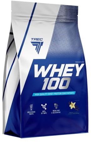 Trec Nutrition - WHEY 100 700g VANILLA - Hervorragende Löslichkeit, Muskelwachstum, Volles Aminosäureprofil, Perfekt für Intensives Training