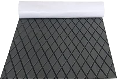 190 *70cm EVA-Schaumstoff-Bodenbelag für Boote, Rautenmuster, Anti-Rutsch Faux Teak Marine-Bodenmatte für Yacht, Motorboot, Wohnmobil, Yacht, Swimmingpool-Kühler(Dunkelgrau und schwarz - Rautenmuster)