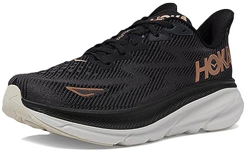 HOKA W Clifton 9, Damen-Sneaker, Black Rose Gold, 42 EU