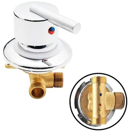 Valvola Deviatrice per Doccia con Uscita a 1 Via, Miscelatore Per Acqua Calda e Fredda in Ottone Rubinetto per Doccia Rubinetto per Vasca/bagno (Filo-A)