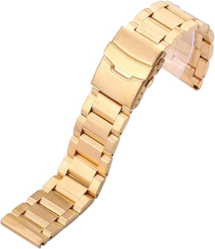 Klockarmband i metall Unisex, Klockarmband i rostfritt stål Klockarmband 18 mm Metallurarmband Länkarmband Blå Svart Guld Klocka Tillbehör Armband(Gold,22mm)