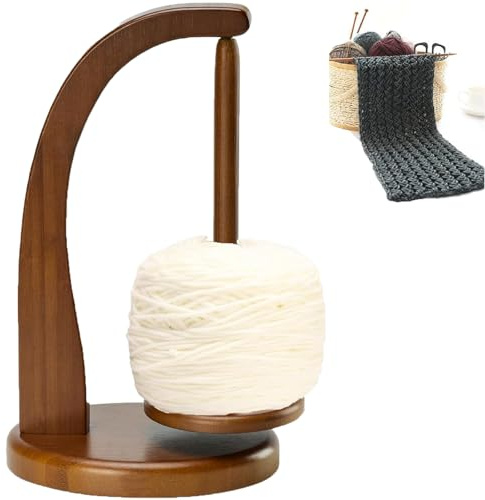 Yarn Ball Holder,Wooden Yarn Spool Rack,Rotating Magnetic Wooden Yarn Holder,Sewing Spindle Thread Holder,Magnetic Yarn Holder,Crocheting and Knitting Accessories,Applicable to Knitting Lovers Supplie