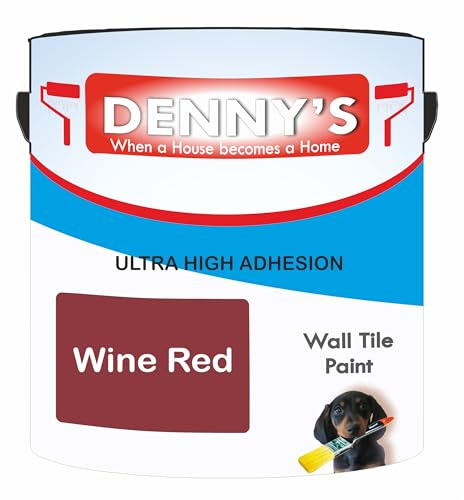 SCOOBYS PAINTS BACK IN THE MIX Ultra-Tough Tile Paint Kitchen & Bathroom Walls, High-Adhesion, Scratch & Stain Resistant, Easy Application 40 colours 500ml (Wine Red)