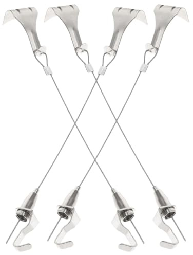 Angoily Set 4 Ganci per Cornici con Cavo in Acciaio Regolabile da 1 M Corda Resistente per Appendere Foto Quadri e Piccoli Specchi Soluzione Sospensione Fai da Te per Casa Ufficio e
